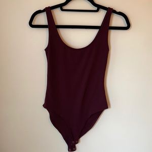 Forever 21 Burgundy Tank Top Bodysuit